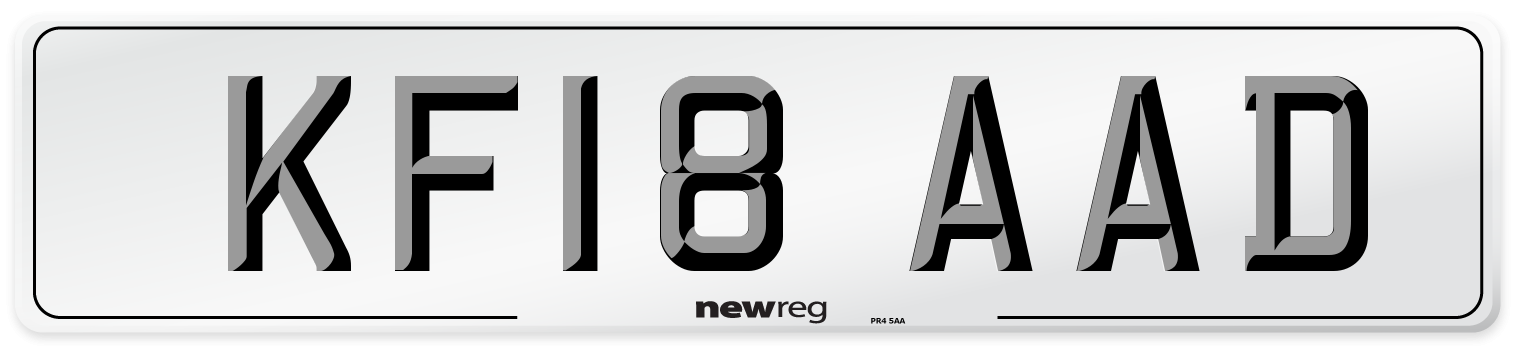 KF18 AAD Number Plate from New Reg